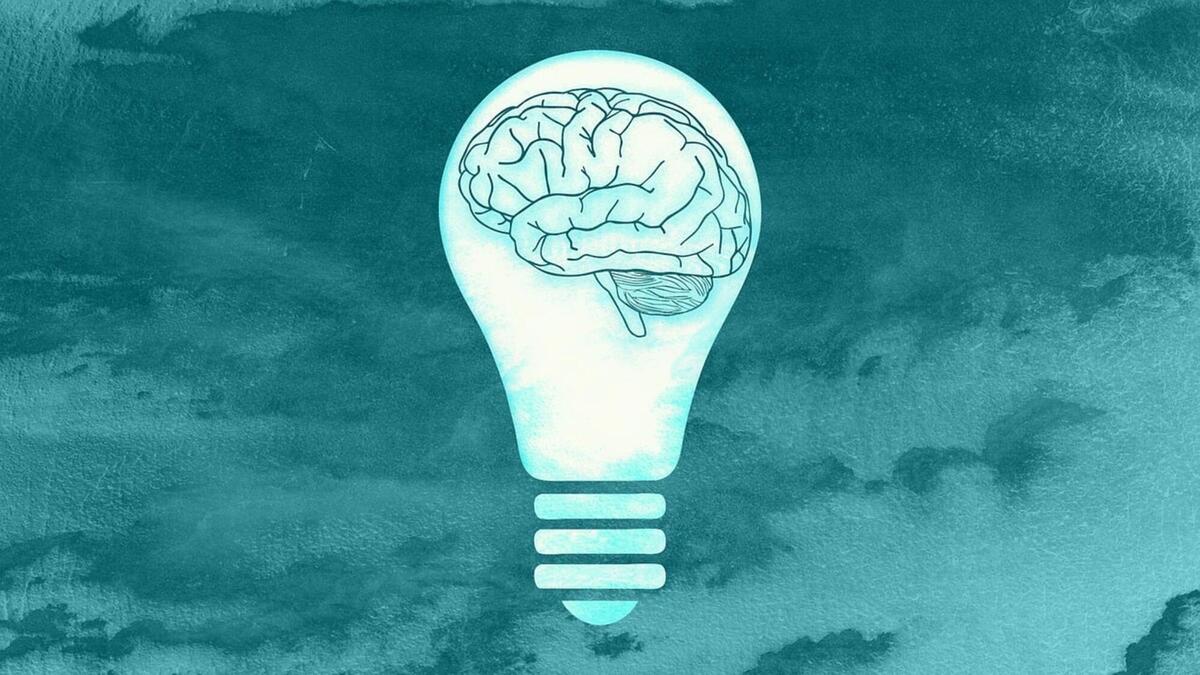 Light bulb, brain, mind