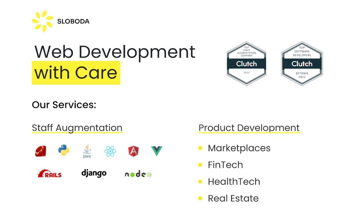 Presentation of Sloboda's web development services.